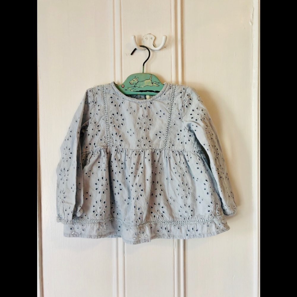 Zara Boho Eyelet L/S Top Sz2-3T⚡️